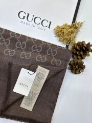 G DESEN YÜN İPEK ŞAL KOYU KAHVE