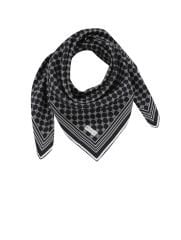 VAKKO MONOGRAM DESEN TWİL İPEK EŞARP SİYAH