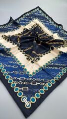 VAKKO ZİNCİR DESENLİ TWİL İPEK EŞARP