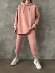 OYSHO KUMAŞ EŞOFMAN TAKIM SOFT PEMBE