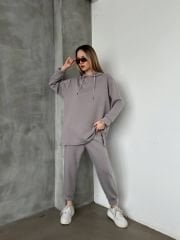 OYSHO KUMAŞ EŞOFMAN TAKIM GRİ