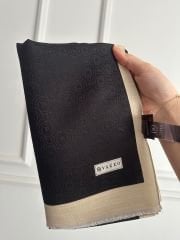 Vakko Monogram Şal Siyah/Krem