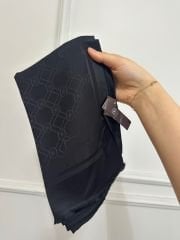 Vakko Siyah Jakarlı İpek Şal