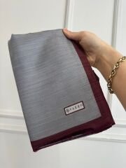 Vakko Butik Seri Şal Gri/Bordo