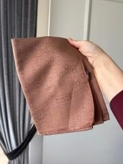 Vakko Monogram Şal Açık kahve