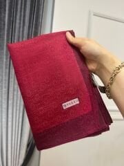 Vakko Monogram Şal Koyu Kırmızı/Bordo